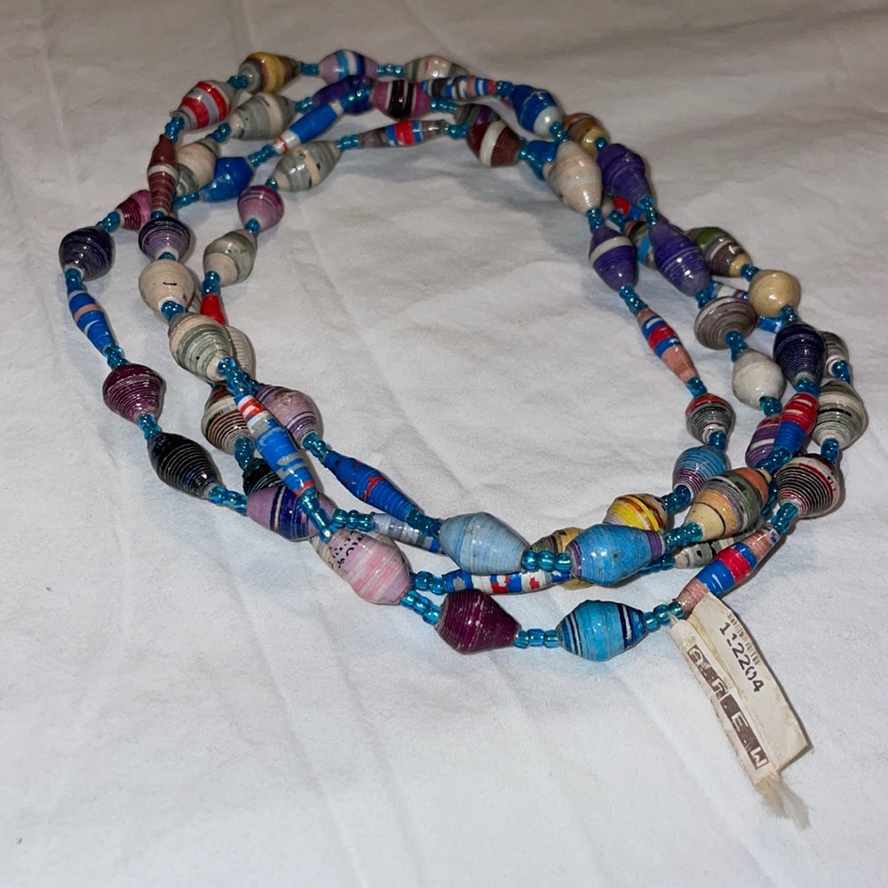 COPY - New African rolled paper Necklace